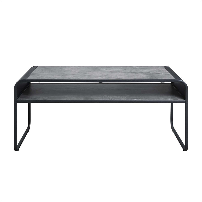 Metal Frame Coffee Table With Open Shelf