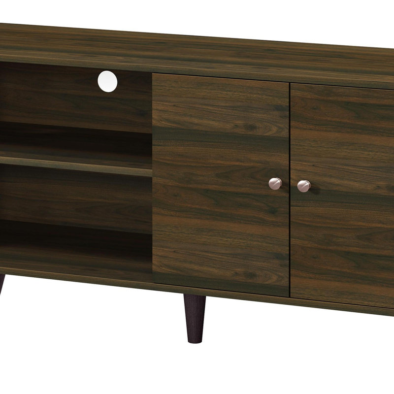 Amidon TV Stand For Tvs Up To 47.3", With 2 Storage Shelves& 1 Cabinet, Modern Entertainment Centre For TV In Living Room In Walnut