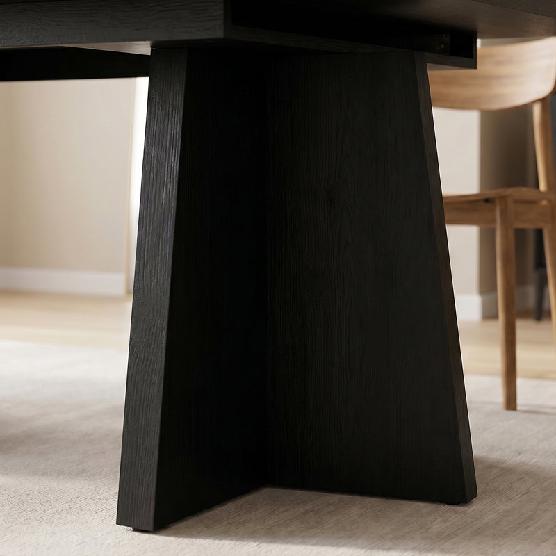 Table de salle à manger extensible de 46,8 po à 62,4 po de largeur, Noir