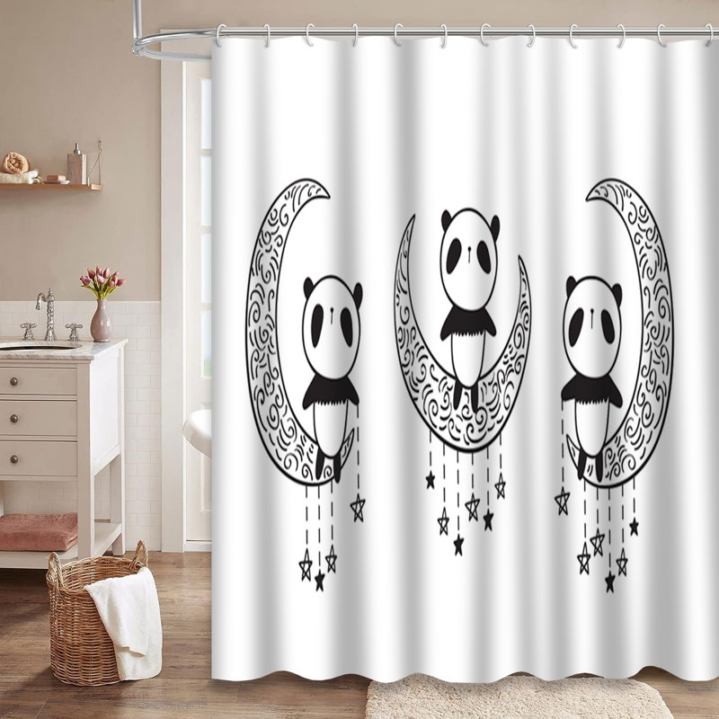 Mignon rideau de douche avec 12 crochets, L 72 po x l 72 po