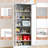 White Freestanding Metal Kitchen Cabinet 72" Tall With 5 Adjustable Shelves, Formaldehyde- Coating, Magnetic Closure Glass Doors, Vented Side Panels, Quick Assembly Unit High Customizable Suitable