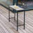 Leihla Iron Outdoor Bar Table with 3D-Print Tempered Glass Top