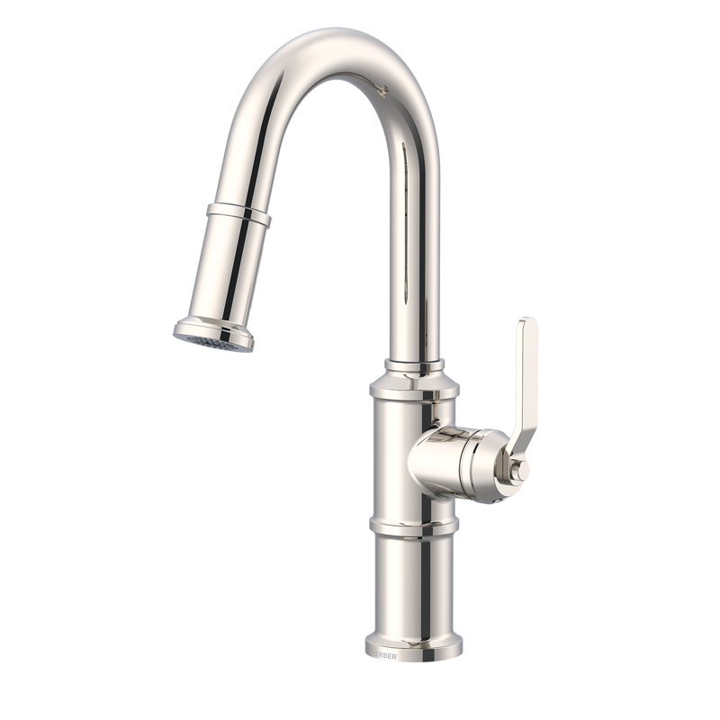 Robinet de bar pulvérisateur à poignée simple Kinzie, Polished Nickel