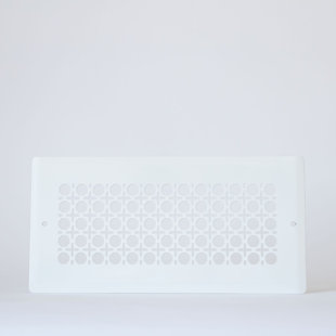 Grille d'aération murale en rotin en acier blanc, 4 x 10 po