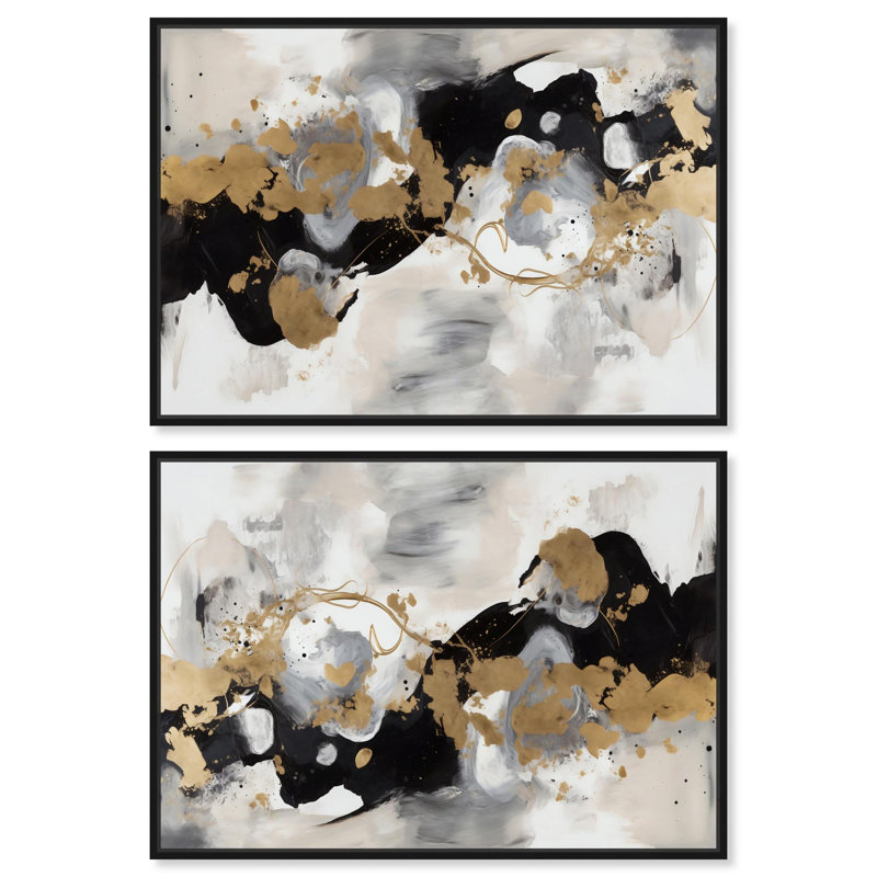 «Winter Night» sur toile, Modern Boho par Art Remedy, H 11 po x l 16 po, Cadre noir