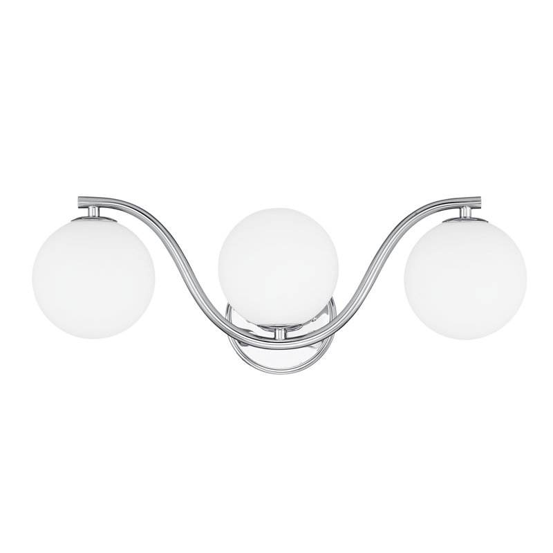 Susanne Triple Globe Wave Vanity Lighting, Chrome