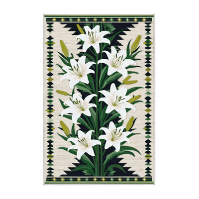 Washable Desert Lily Southwestern Area Rug
