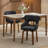 360° Swivel Faux Leather Upholstered Dining Chair With Adjustable Foot Pads, Solid Wood Legs-775005454