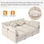Canapé modulaire 85,4 po Canapé modulaire en U Canapé-lit Canapé en L avec repose-pieds mobile et deux ports USB pour le salon-121979300