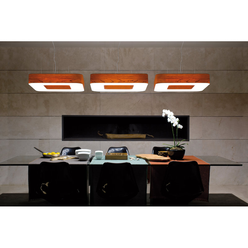 Cuad 8 - Light LED Chandelier, Natural Beech, 2700K LED