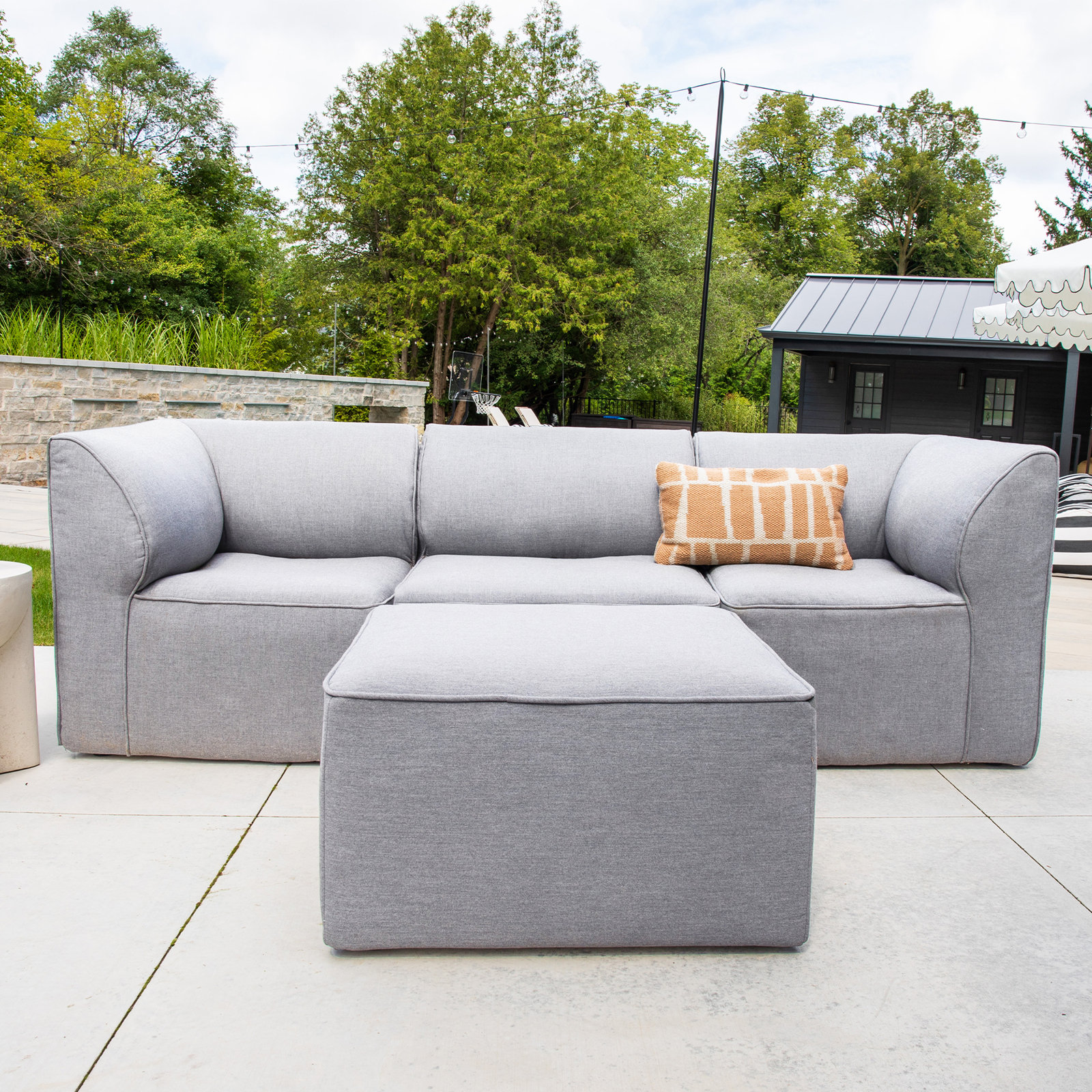 Big Joe Patio 4 Piece Outdoor Sectional, Fresh Gray