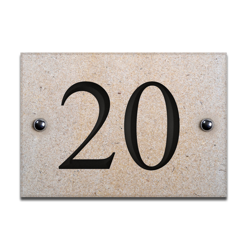 Chebanse 10cm H Stone House Number, 20, Black