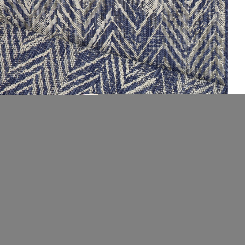 5 Ft. 3 In. X 7 Blue Polypropylene Rug - Stain , Floor Cover Decor, Rectangle 5'1" x 7'