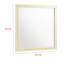 Miroir de commode carré Jenny, bordure dorée polie, bois et mélamine-114733250