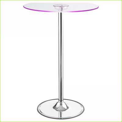 Chrome Glass Top LED Coffee Table - Easy-Clean, Dimmable Warm Glow for Living Room