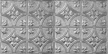Victorian 2' x 4' Glue-Up Steel Ceiling Tile in Shiny silver Chelsea Decorative Metal Co
