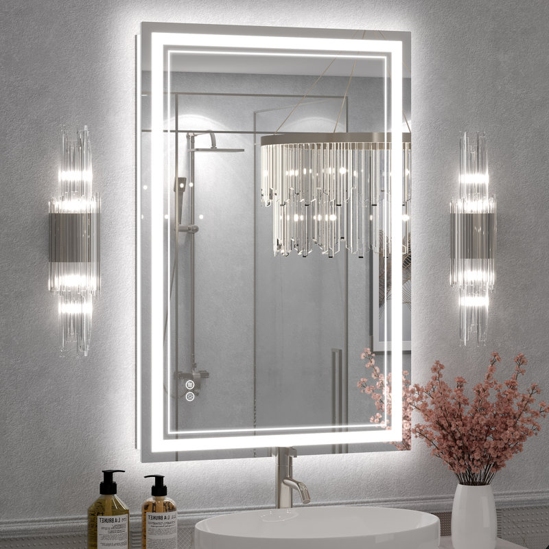 Molly Front & Back LED Anti-Fog Tempered Glass Wall Bathroom Vanity Mirror - UL Certified, 36" x 24"