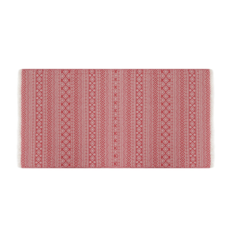 Premium 100% Cotton Fouta Beach Towel, 35.4 x 66.9 inches | High Water Absorbent, Soft & Durable | Stylish Red Rug Pattern, Perfect for Beach, Pool, or Spa | Machine Washable at 86-104°F | Lightweight & Quick-Drying