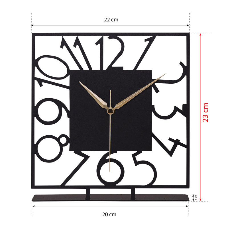 Elegant Black Decorative Clock, 9.8 inches Diameter | 100% Metal Construction, Thickness: 0.06 inches | Silent Mechanism, Operates on 1 AA Battery (Not Included) | Perfect for Home or Office Décor, Timeless Design