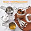 Ensemble de tasses et cuillères à mesurer en métal robuste en acier inoxydable 18/8 U-Taste: 7 tasses et 7 cuillères avec 2 anneaux en D et 1 tableau de conversion de mesure magnétique professionnel