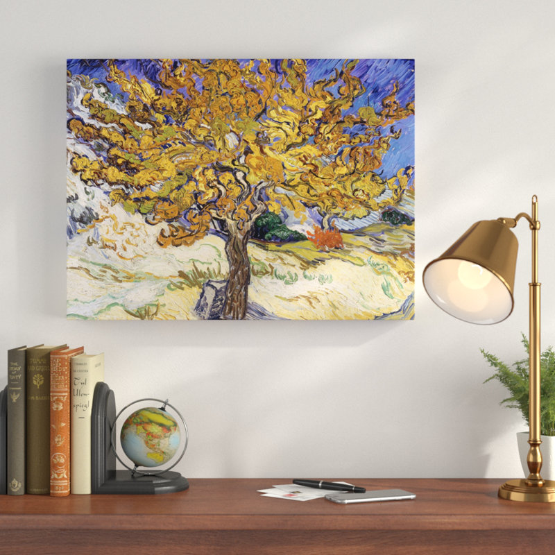 «Mulberry Tree» par Vincent Van Gogh - reproduction d'art sur toile tendue, H 26 po x l 32 po x P 2 po