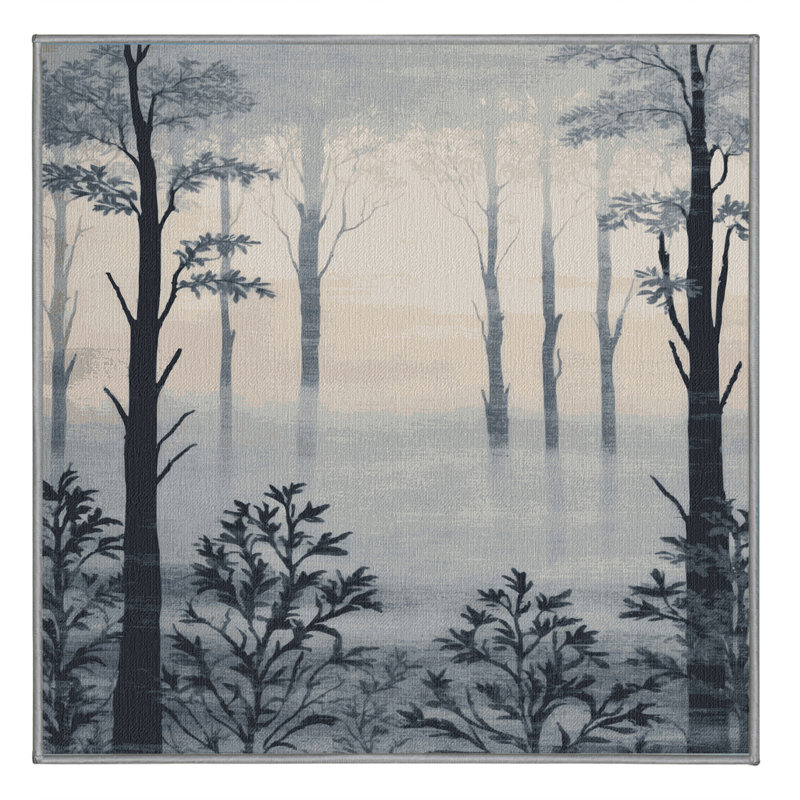 Tapis gris lavable à la machine, Carré 8 pi