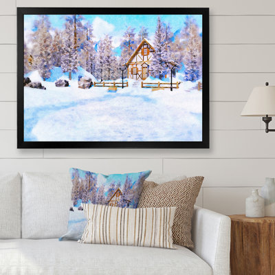 Cottage In Winter Countryside " Cottage In Winter Countryside " Painting Print