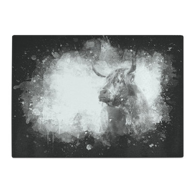 Tempered Glass Highland Cow Chopping Board