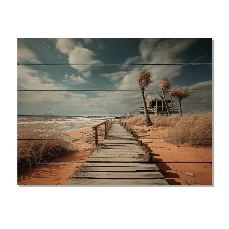 «Florida Boardwalk» sur impression sur bois, H 30 po x l 40 po x P 0,78 po