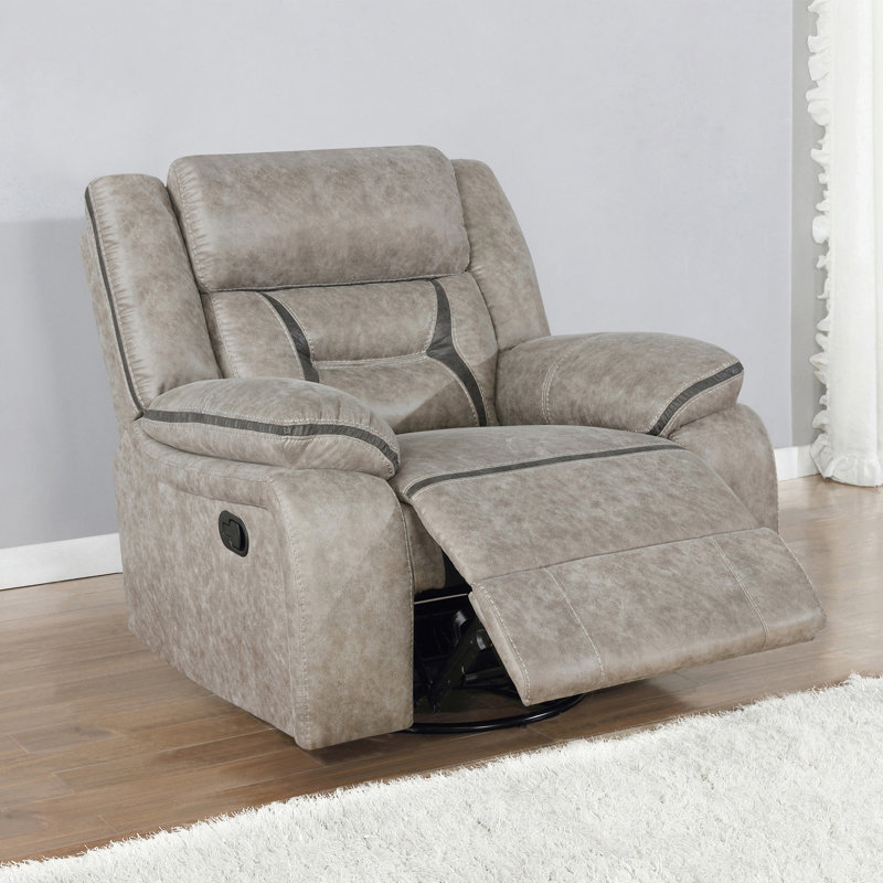 Fauteuil inclinable manuel oscillant standard de 41 po de largeur, Similicuir taupe