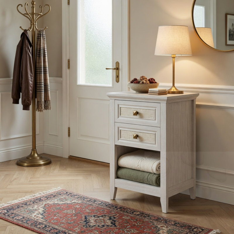 Table de chevet avec 2 tiroirs