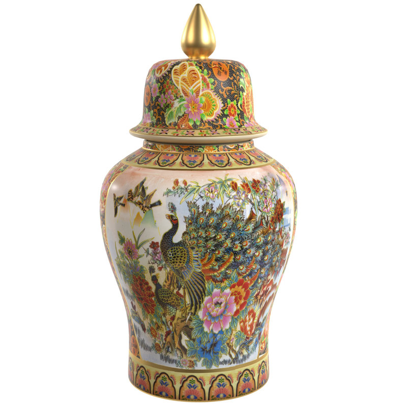 Timeless Chinese Temple Jar, 18", Satsuma