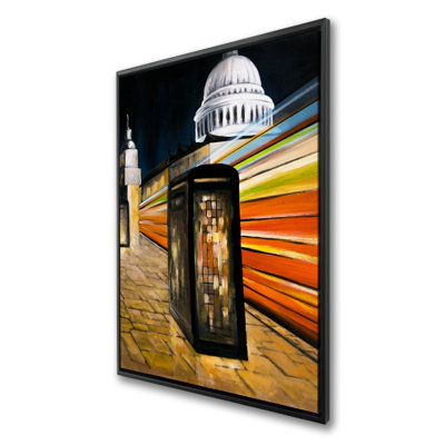 Fast London Bus - Places Contemporary Framed Canvas Decor