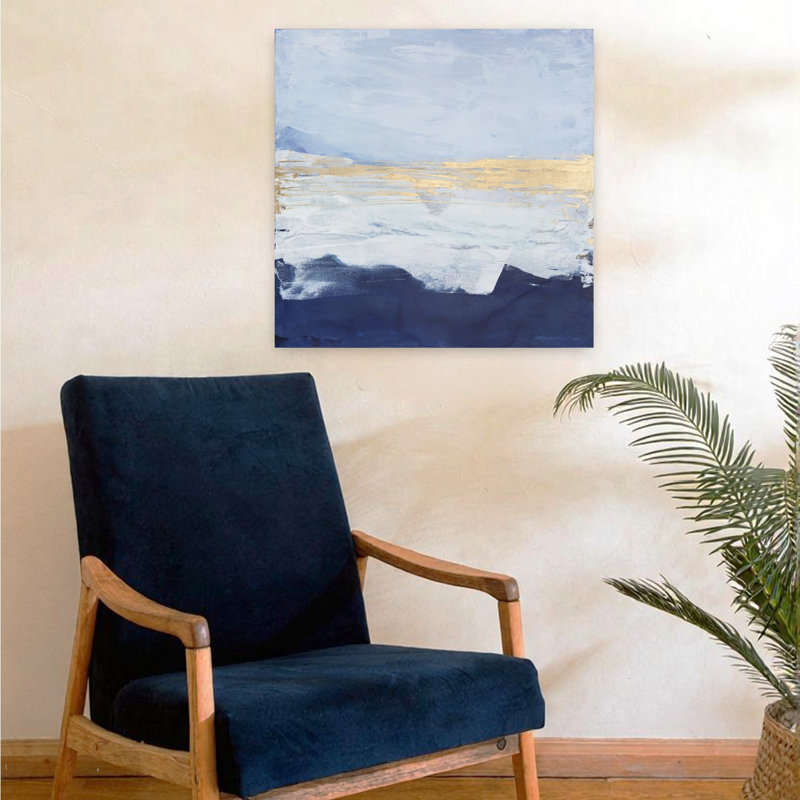 Art contemporain contemporain abstrait côtier, H 24 po x l 24 po