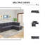 Ensemble de salon 2 pièces gris foncé-605722867