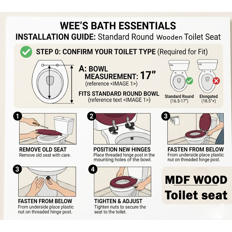 Wee's Bath Essential Toilet Seats, White