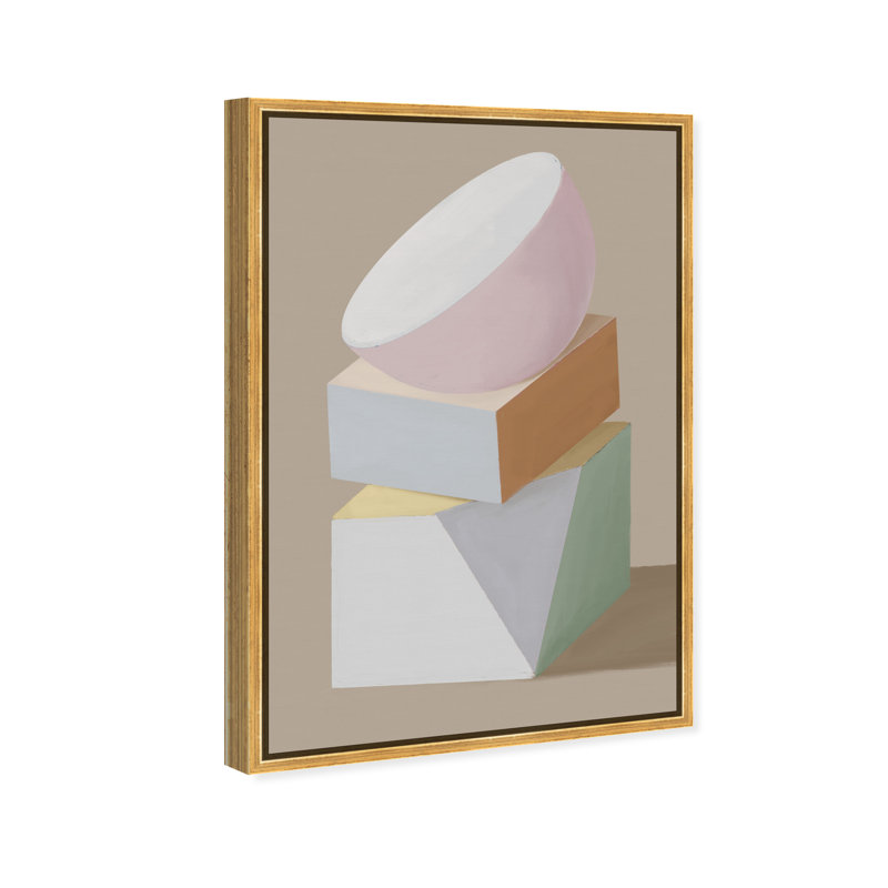 Sculptural Composition II Print by Oliver Gal, 11"H x 16"W, Gold Floater Frame