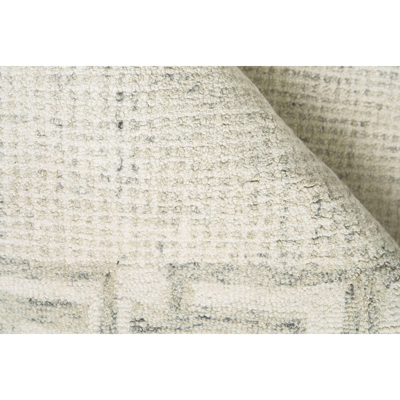 Caprice Oriental Handmade Wool Aqua Area Rug, Taupe/Ivory, Rectangle 12' x 15'