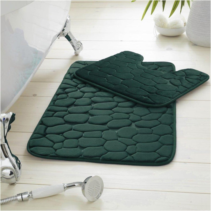 Memory Foam Non-Slip Bath Mat, Green