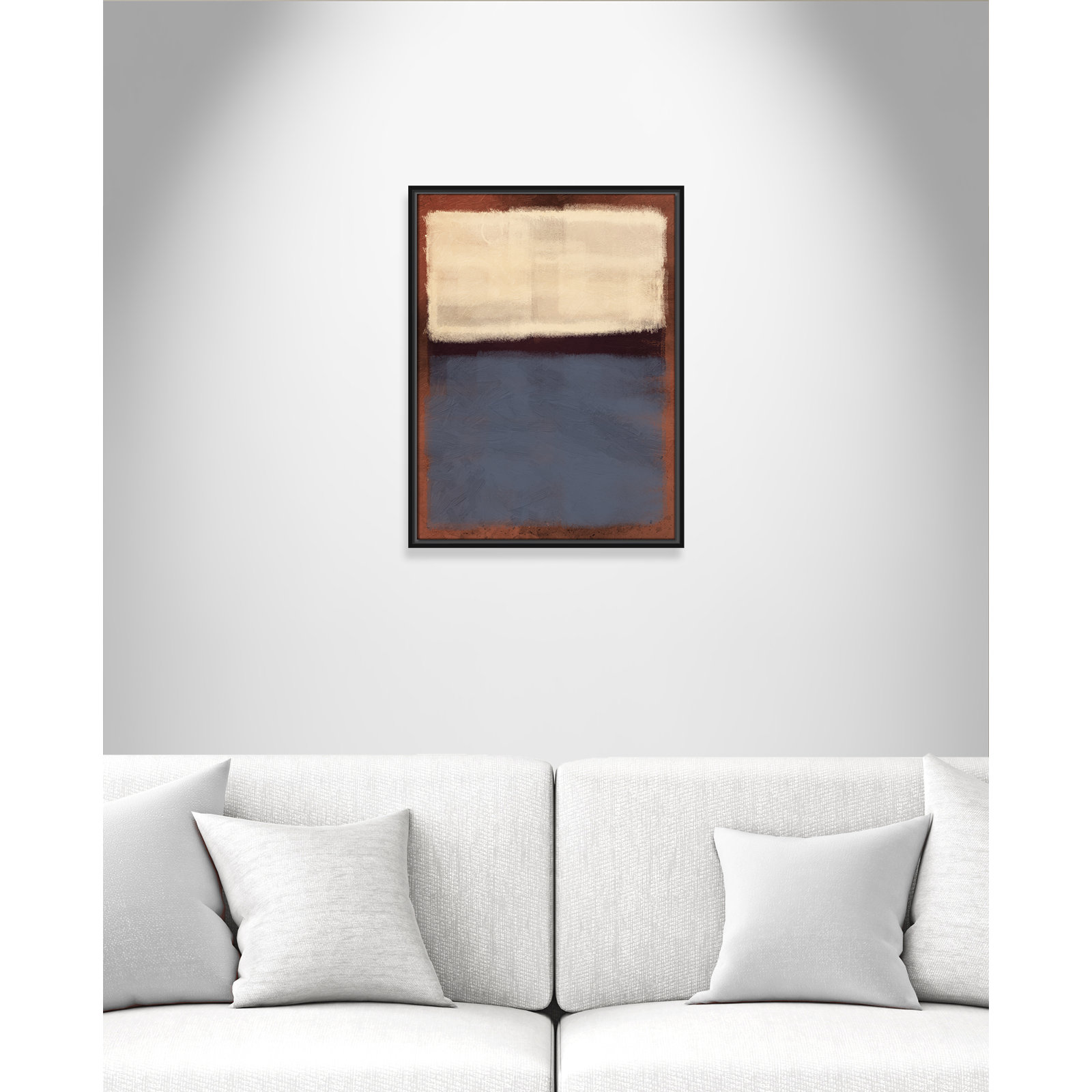 Coronado "Alabaster Burst" Painting, 25.5" H x 19.5" W x 2" D, Black Framed