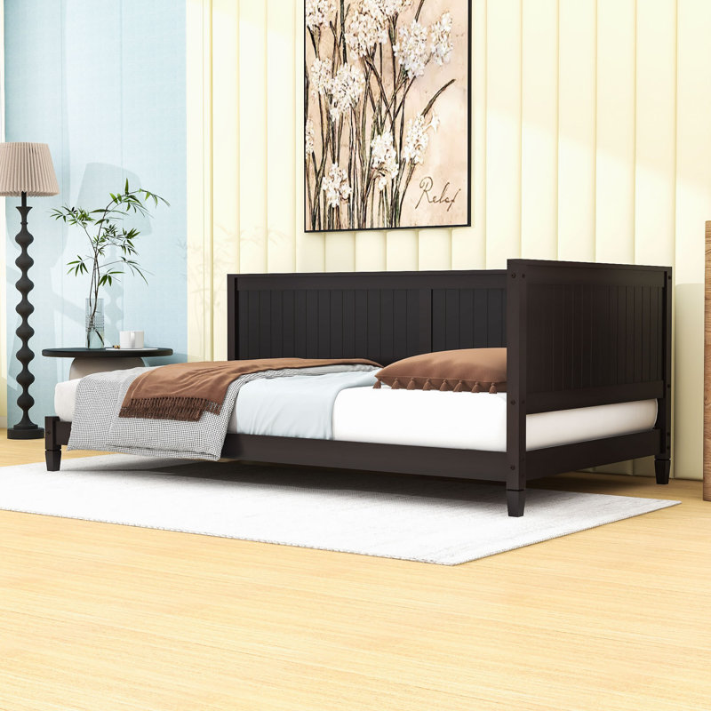 Wood Daybed Bed with Sturdy Slats and Center Legs, Twin, Espresso