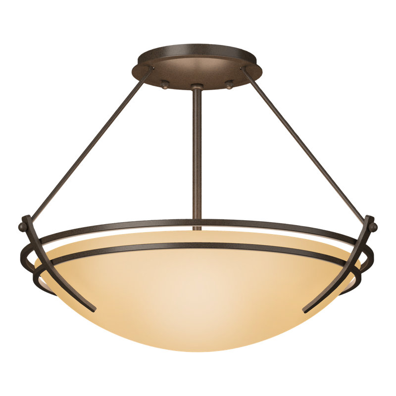 Tryne Semi Flush Mount, Bronze, Sand, 12.5" H x 16.4" W x 16.4" D