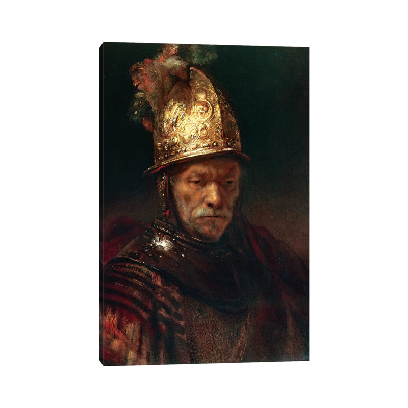 The Man With The Golden Helmet, 1650-55 by Rembrandt Van Rijn - Wrapped Canvas Painting, 30.48 cm H x 45.72 cm W