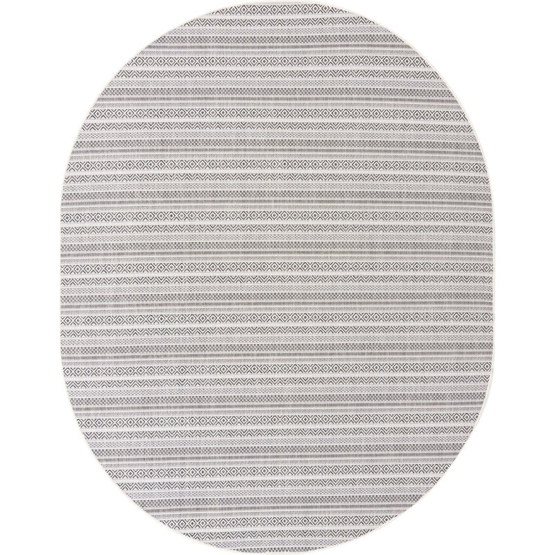Outdoor Glimmer Area Rug Beige Color, Oval 7'10" x 10'