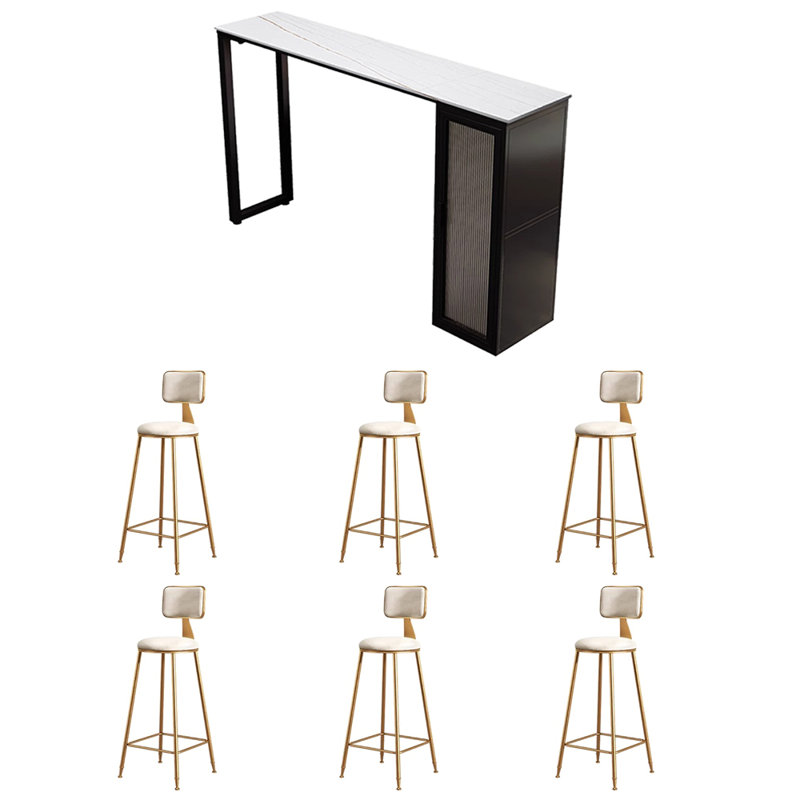 Siclen, H 41,3 po x L 70,8 po x l 15,7 po, Blanc, Blanc / Doré