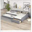 Upholstered Double Daybed With Trundle And Drawer-1578580071