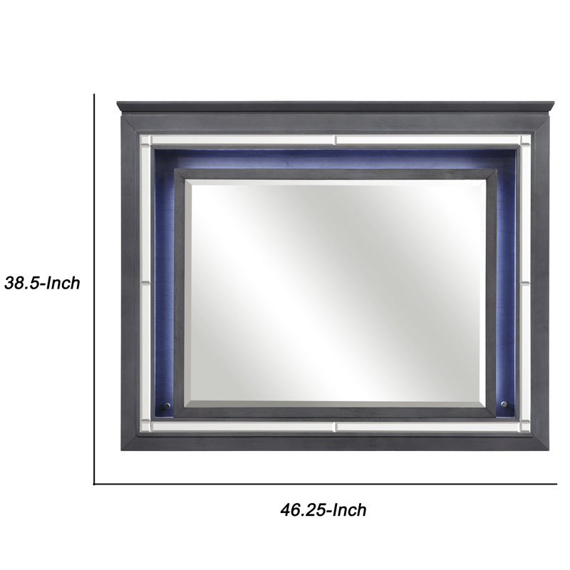 Miroir biseauté, Gris