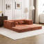 Lit de plancher convertible orange surdimensionné moderne, Mahjong à compression avec conception modulaire et molleton circulaire pour les pièces utilitaires, tissu de haute qualité