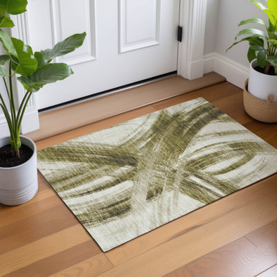 Tapis abstrait intérieur / extérieur lavable à la machine ACN2421