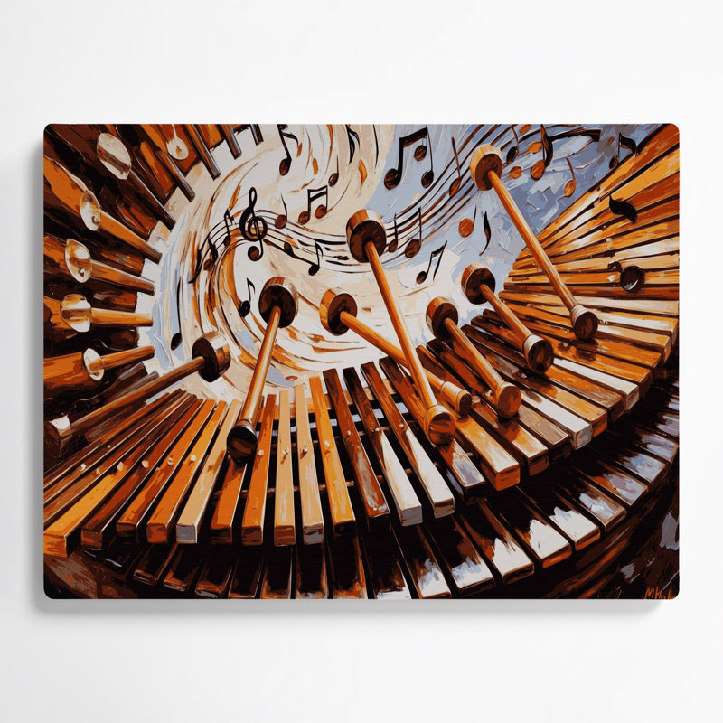 Art musical noir Marimba, 11" H x 14" W
